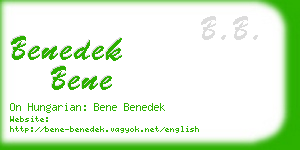 benedek bene business card